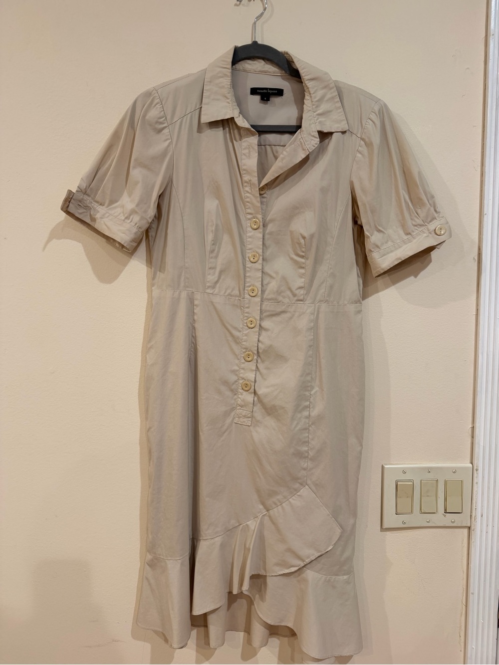 Nanette Lenore Classic Beige Button-Front Women’s Dress